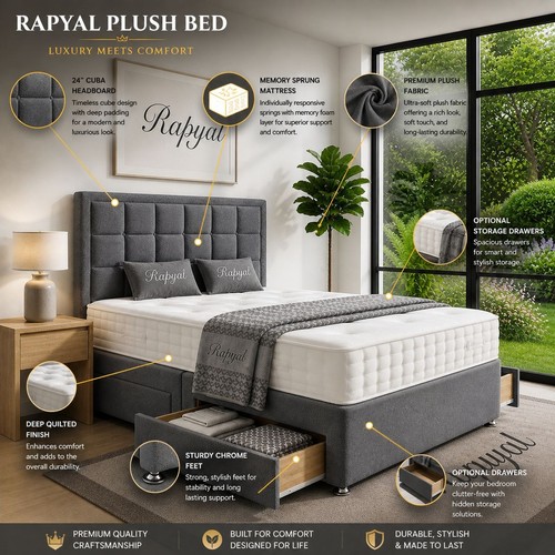 Plush divan bed set - plush, with