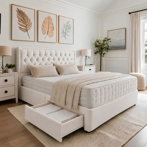 Plush divan bed set - plush, with