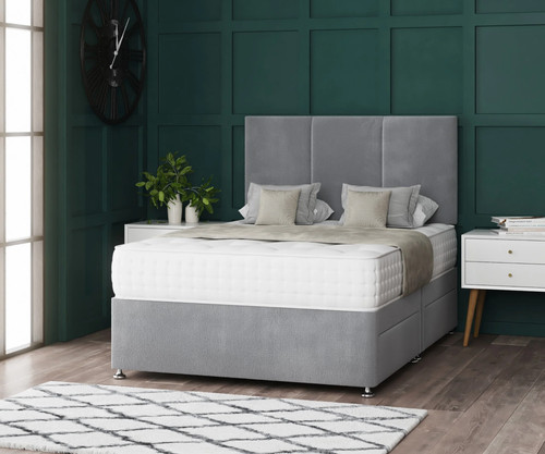 Grey divan bed set - bed, with