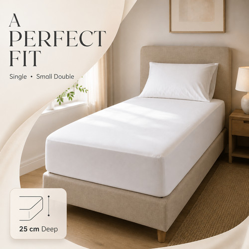 White single fitted sheet - fitted,