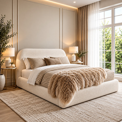 Luxury boucle fabric - fabric, ottoman