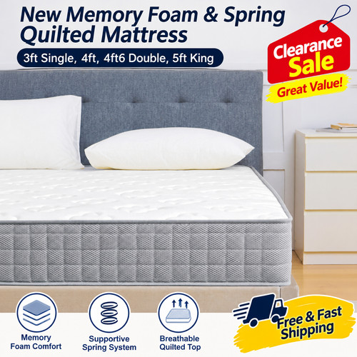 18cm memory foam sprung - foam,