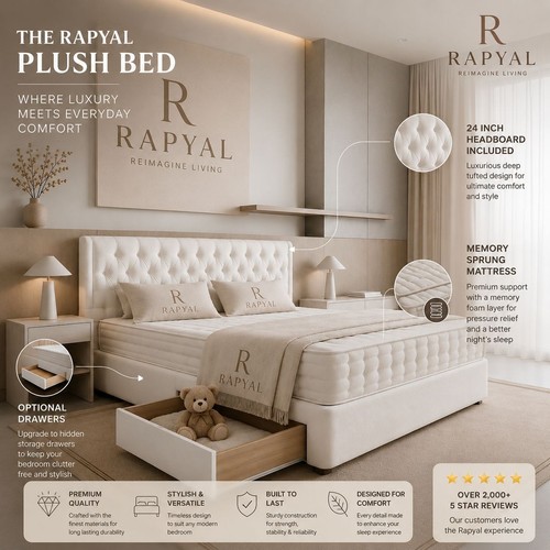 Plush divan bed set with - set,